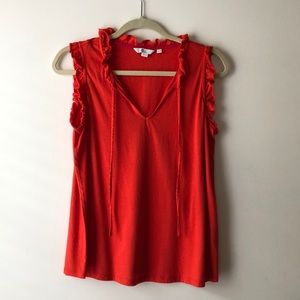 Boden sleeveless jersey top, orangey red